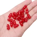 Perles en verre rouge en forme de gourde avec texture imitation jade pour bijoux - Pack de 15 / Rouge