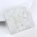 8mm vintage imitation jade glass barrel beads for DIY jewelry making, clear box package - 30Pcs Pack / White