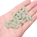 Perles en verre imitation jade vert pâle en forme de gourde pour bijoux DIY. - Pack de 15 / Jade aventurine
