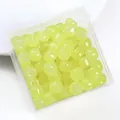 Translucent 8mm pale lime green imitation jade glass barrel beads in a clear plastic square box - 30Pcs Pack / Yellow