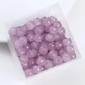 Perles barillet en verre violet translucide 8mm pour création de bijoux DIY en boîte - Lot de 30 / Violet