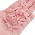 Gradient pink marbled glass bamboo-shaped beads for DIY jewelry making and handicraft accessories - 20Pcs/Pack / Magenta