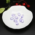 Cuentas de vidrio en forma de gota púrpura para creación de joyas DIY y pendientes - 5 Piezas/Paquete (14x8mm) / Púrpura Transparente
