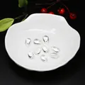 Cuentas de vidrio transparente en forma de gota para pendientes y joyería artesanal - 5 Piezas/Paquete (14x8mm) / Blanco Claro