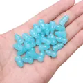 Lichtblaue, durchscheinende Glasperlen in Kalebassenform für Vintage-DIY-Schmuck - 15er Pack / Blau