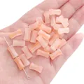 Peach marbled glass bamboo joint beads for DIY jewelry making and vintage hair accessories - 20Pcs/Pack / Conch Orange