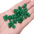 Vintage-Stil grüne Glasperlen in Kürbisform für DIY-Schmuck und Armbänder (84 chars) - 15er Pack / Dunkelgrün