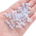 Light blue jade-like glass bamboo beads for DIY jewelry making and hair accessories - 20Pcs/Pack / Astral Blue