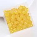 Perles en tonneau de verre jaune 8mm haut de gamme pour bijoux DIY en boîte claire - Lot de 30 / Curcuma