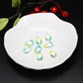 Cuentas de vidrio en forma de gota con degradado azul y amarillo para bisutería en un plato - 5 Piezas/Paquete (14x8mm) / Azul Verde Profundo Degradado