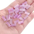 Handmade purple bamboo shaped gradient glass beads for DIY craft jewelry making projects - 20Pcs/Pack / Mauve