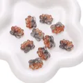 Elegant gradient brown glass lotus flower beads for handmade jewelry DIY bracelets - 5 Pieces/Pack (21x16mm) / Gradient Red Brown