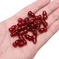 Dunkelrote Vintage-Glasperlen in Flaschenkürbis-Form für handgefertigten Schmuck - 15er Pack / Roter Achat