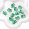 Set of 12 gradient green glass lotus flower beads for DIY handmade jewelry making - 5 Pieces/Pack (21x16mm) / Gradient Green