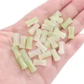 Green and white bamboo-shaped glass beads for handmade DIY jewelry making items - 20Pcs/Pack / Spring Day