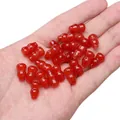 Rote gläserne Kürbis-Losen-Perlen für handgefertigte DIY-Schmuckarmbänder und Ketten. - 15er Pack / Granatrot