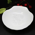 Elegantes cuentas colgantes de gota de agua de vidrio blanco para joyería DIY artesanal - 5 Piezas/Paquete (14x8mm) / Jade Blanco