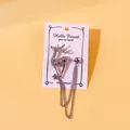 Eleganter silberner Hirsch-Brosche mit Strasssteinen und Quastenkette für Herrenanzüge. - Hirschform (11) / Silber