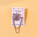 Eleganter silberner Schneeflocken-Broschen mit Quastenkette und funkelnden Steinen - Schneeflocken-Stil (13) / Silber