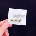 Set aus 3 Broschennadeln mit Kunstperlen und Goldkugeln zur professionellen Kleideranpassung - Doppel Perlen Gold Ball Nadeln (9)