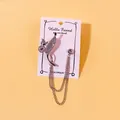 Elegante silberfarbene Herrenanzug-Brosche mit Quastenkette und Strass-Blattdesign - Blumen- und Blattdesign (20) / Silber