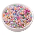 Colorful 4mm cream glass seed beads in a white ceramic bowl for DIY jewelry and crafts - 4mm (15g/Pack) / Random Mixed Colors