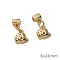 Professional 14k gold plated copper elephant charm pendant for DIY jewelry making, 6x20mm size - Hollow Elephant Bamboo Style (#01 6x20mm) / 1 Piece