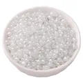 Lustrous glossy white 4mm glass seed beads for DIY jewelry making in a white ceramic bowl - 4mm (15g/Pack) / White
