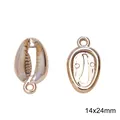 Acrylic faux cowrie shell charm pendant for DIY jewelry making and earrings, 14x24mm size - Style 2 (BSD804) / 2 Pcs/Set