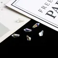 Iriserende glazen druppelkralen met zijgaten voor DIY handgemaakte sieraden - druppel / 10 stuks/verpakking (6x12mm) / AB Wit