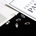 Gefacetteerde iriserende glazen druppelkralen met zijgat voor DIY-sieraden maken - druppel / 10 Stuks/Verpakking (6X14mm) / AB Wit