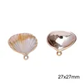 Acrylic imitation shell charm pendant for DIY jewelry making accessories 27x27mm size - Style 5 (BSD804)