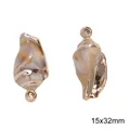 Acrylic faux shell pendants with gold plated edges for DIY earring making 15x32mm - Style 6 (BSD804)