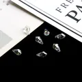 Glazen druppelkralen met zijgat voor DIY sieraden maken en handgemaakte armbanden - druppel / 10 Stuks/Verpakking (6X11mm) / AB Wit