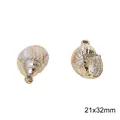 Acrylic imitation shell pendant for DIY jewelry making, 21x32mm size specification - Style 7 (BSD804)