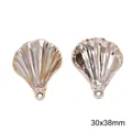 Large acrylic faux shell pendant charms 30x38mm for handmade jewelry making projects - Style 10 (BSD804)
