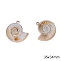 Nautilus spiral shell acrylic pendants 35x34mm for DIY jewelry making earrings craft - Style 11 (BSD804)