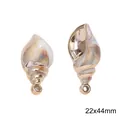 Elegant acrylic imitation shell-shaped pendant charm for DIY jewelry making in 22x44mm size - Style 12 (BSD804)