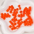 Perles cubes acryliques facettées orange 8mm pour la création de bijoux artisanaux DIY - 8mm (Ouverture ~1,7mm) 10 Pcs/Paquet / Rouge Orangé