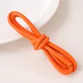 Levendig oranje 6mm gestikt lederen koord voor DIY kettingen en accessoires - 1 Meter / Oranje
