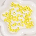 Perles cubiques en acrylique jaune 8mm effet verre irisé pour bijoux DIY créatifs - Jaune