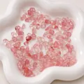 Perles de pierre concassée en imitation verre rose pour la création de bijoux DIY - 20 Pcs/Pack / Grand Rose