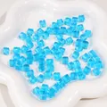 Perles carrées en acrylique facetté bleu ciel 8mm pour bijoux DIY et projets artisanaux - Bleu Eau
