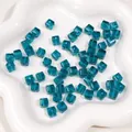 Perles cubiques en acrylique facettées de 8mm bleu sarcelle pour création bijoux DIY - Bleu Paon