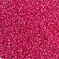 Perline di vetro magenta opache di forma cilindrica per la creazione di gioielli DIY - Rosso rosa