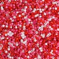 Misto di perline di vetro rosso e rosa in stile pittura a olio per gioielli fai da te - tonalità rosse