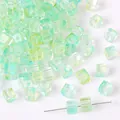 7mm phantom gradient glass sugar cube beads for DIY handmade jewelry accessories - 750 Pcs / Grass Green