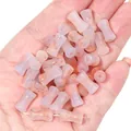 Faux jade glass bamboo joint beads for DIY jewelry making in a soft pink marble finish - Bamboo Shape Gradient Gold Foil Style / 20Pcs/Pack / Light Orange