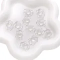 Iridescent gradient glass lotus flower beads for DIY jewelry making craft projects - 5 Pieces/Pack (21x16mm) / Clear