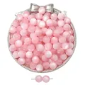 High quality pink resin imitation cat eye round beads for DIY bracelet jewelry making - Light Pink